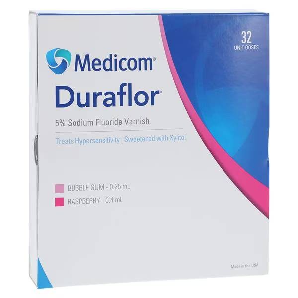 Medicom 1011-BG32 Duraflor Dental Fluoride Varnish Bubblegum 32/Bx 0.25 mL
