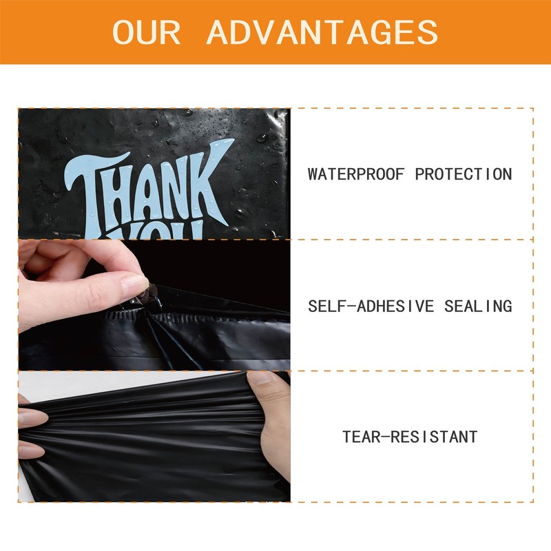 Premium Poly Mailers Self Seal Envelopes for Football Merch – Thank You Design gallery