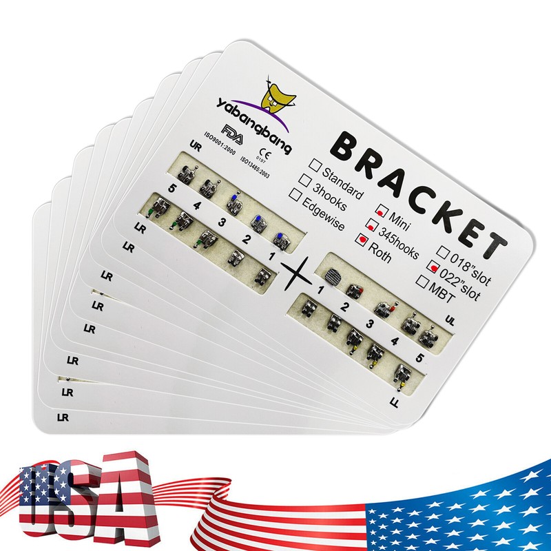 10 packs Dental Orthodontics Brackets Braces Mini Roth.022 3-4-5 Hook 200PCS ty