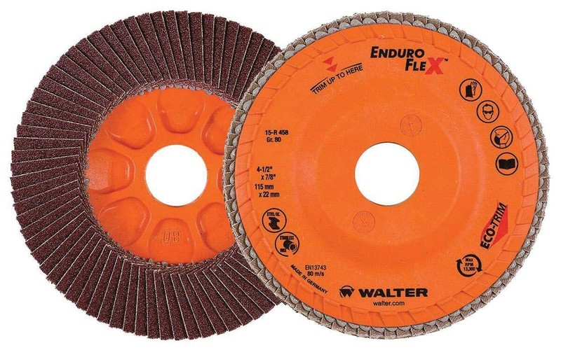 Walter 15R708 ENDURO-FLEX Abrasive Flap Disc – [Pack of 10] 80 Grit, 7 in.