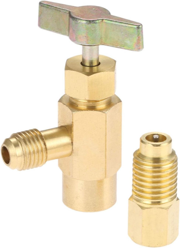 R1234YF Self-Sealing Can Tap with R134A Tank Adapter, 1/4" SAE 1/2" LH Thread Va gallery