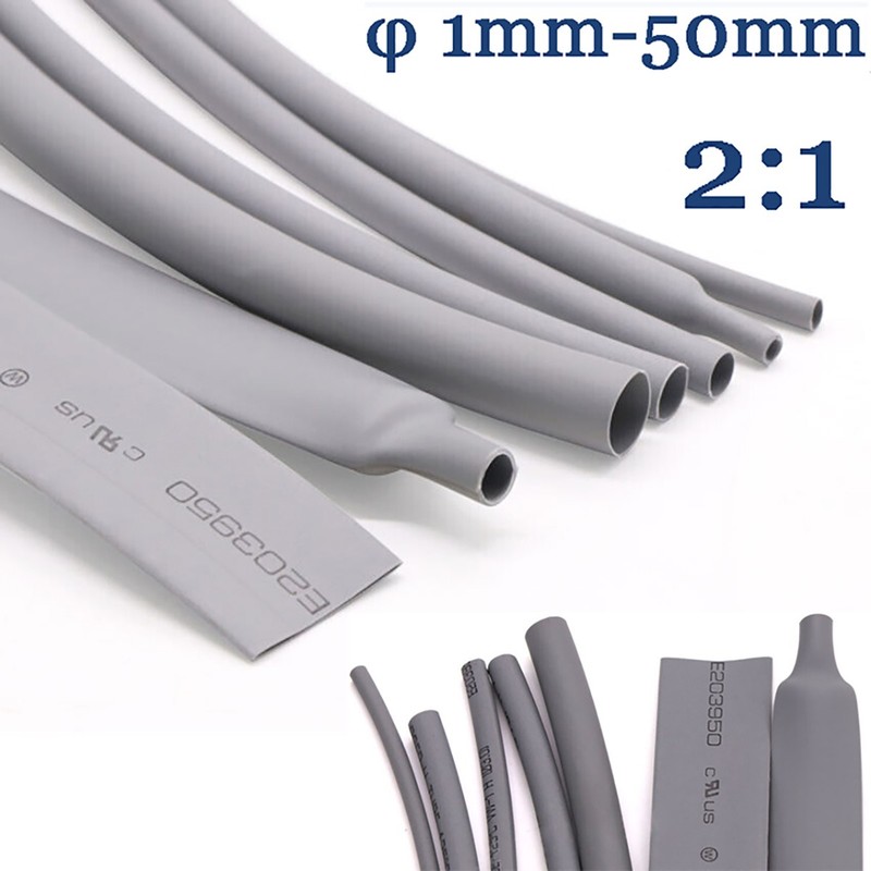 Gray HEAT SHRINK 2:1 HEATSHRINK TUBING ELECTRICAL SLEEVING CABLE/WIRE φ 1mm-50mm