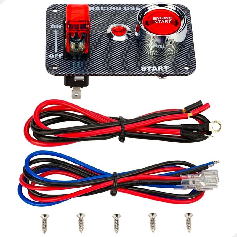 12V Racing Car Ignition Switch Rocking Panel Red Indicator Engine Start gallery