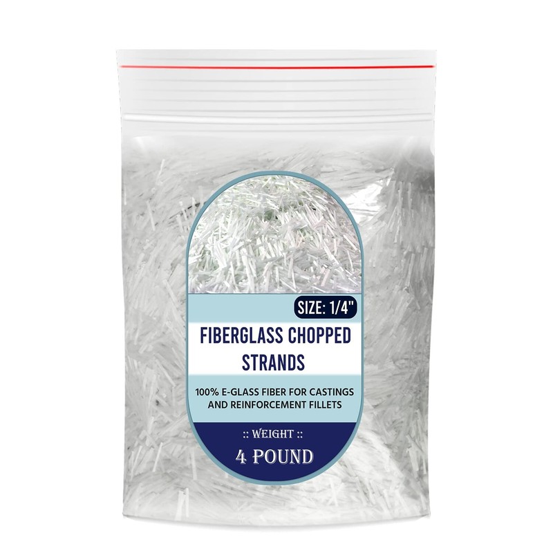1/4″ Chopped Glass Fiber Strands – 4 Pound 100% E-Glass Fiber