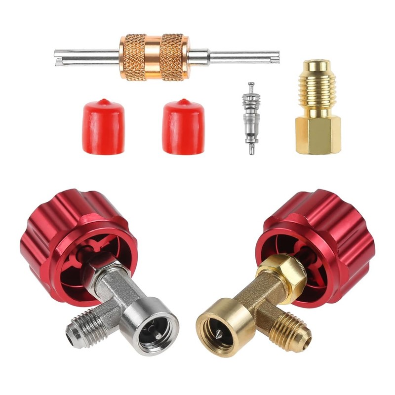 R134a Can Tap Kit – 4 PCS Self-Sealing Taps with Tank Adapter & Quick Coupler