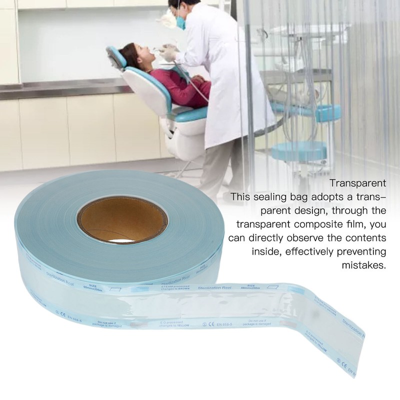 200M/Roll Dental Autoclave Premium Sterilization Self-Sealing Pouch 6 Size Opt gallery