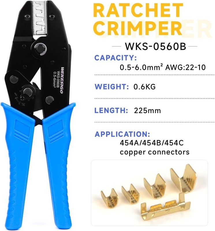 Non-Insulated Terminals Ratcheting Crimper Tool for U-Shape Copper Terminals ... gallery