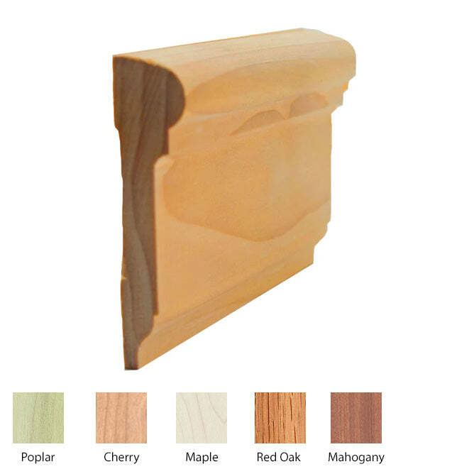 EWCH17 Chair Rail Trim Moulding, 13/16″ x 3-1/4″ Unfinished Solid Hardwood Trim