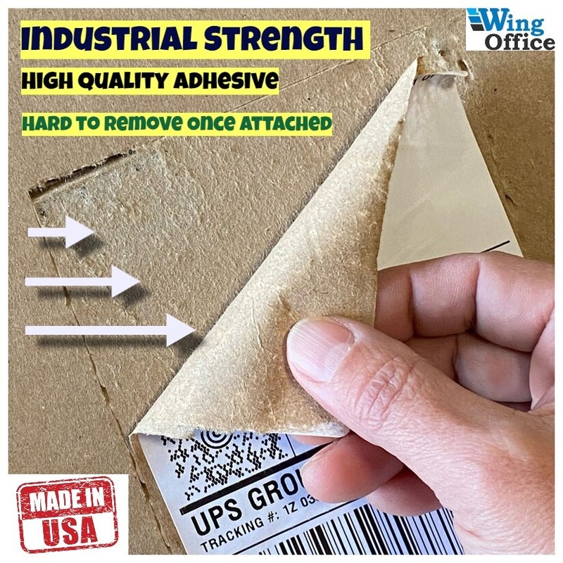 1000 Wing Office SHIPPING LABELS Self Adhesive Round Corners 7.0 X 4.5 USA MADE gallery