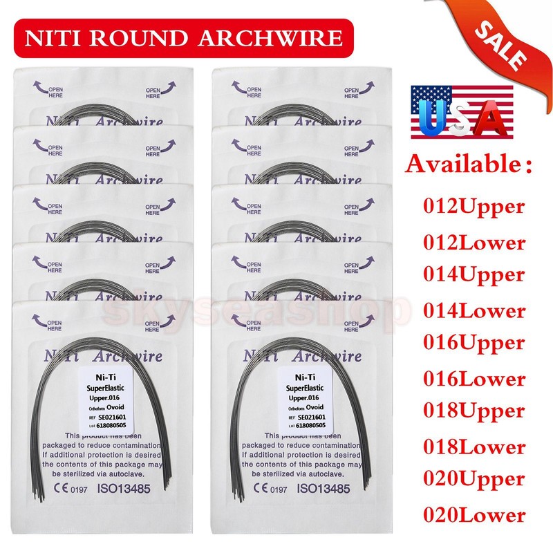 100PCS Dental Orthodontic NITI Arch Wire Round Super Elastic NITI Ovoid Form USA gallery