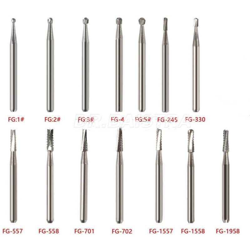 10-100Pcs Dental Carbide Burs for High Speed Handpiece Round Cone Bur Diamond FG