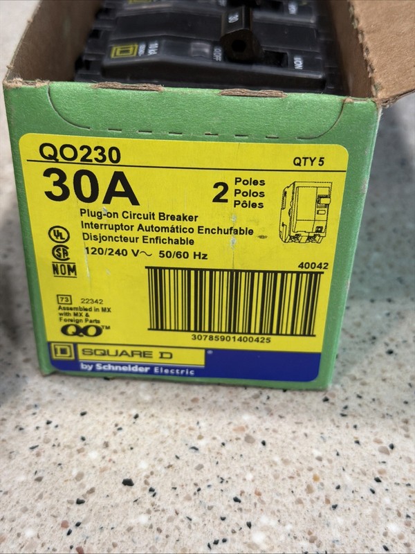 Square D QO230 (5 PACK) 2P 30A 120/240V Circuit Breaker *US SELLER LOT OF 5 NEW* gallery