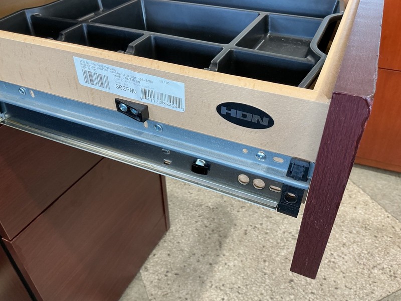 6' x 7' L shape desk by HON in Mahogany Laminate - Left Hand gallery