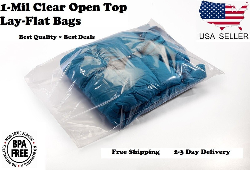 Clear Plastic Bags Open Top Lay Flat 1 Mil Baggies Large Small 1Mil Poly Bolsas