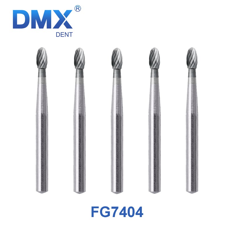 5Pcs Dental Tungsten Carbide Burs Trimming & Finishing Egg Football Bur FG 7404 gallery