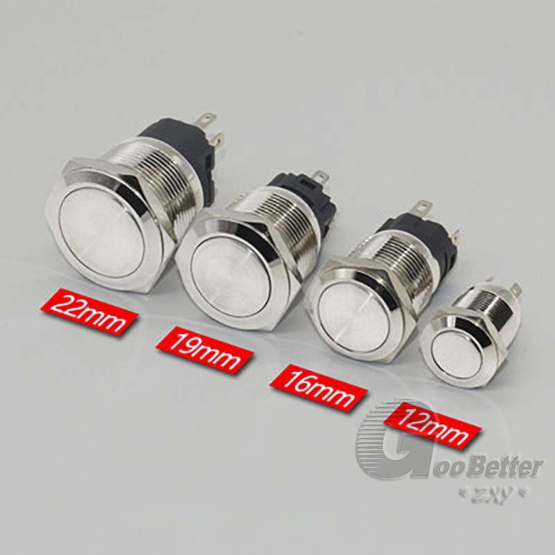 19mm LED ON OFF Waterproof Stainless Steel Momentary Push Button Power Switch