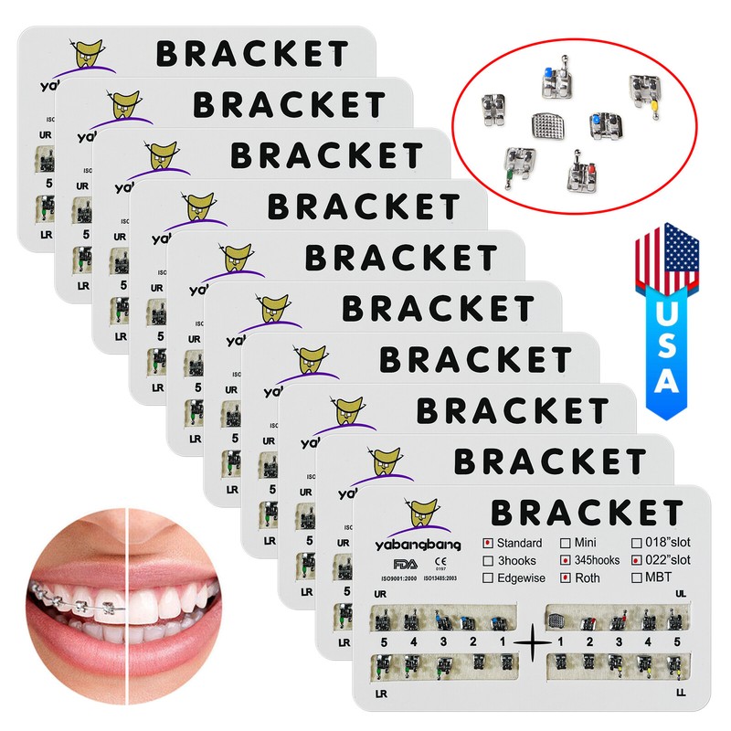 10-100 packs Dental Orthodontic Brackets Brace Standard Roth 022 345 Hooks OR