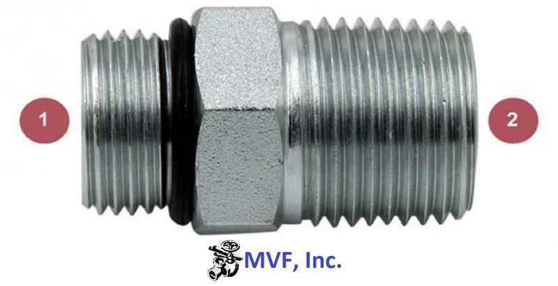 1/2″ (3/4-16) Male SAE ORB x 1/2″ Male NPTF Straight Adapter 6401-08-08
