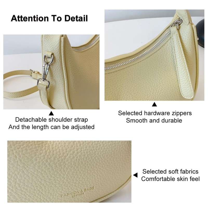 Crescent Shoulder Bag for Women PU Leather Crossbody Purse Stylish Hobo Handb... gallery
