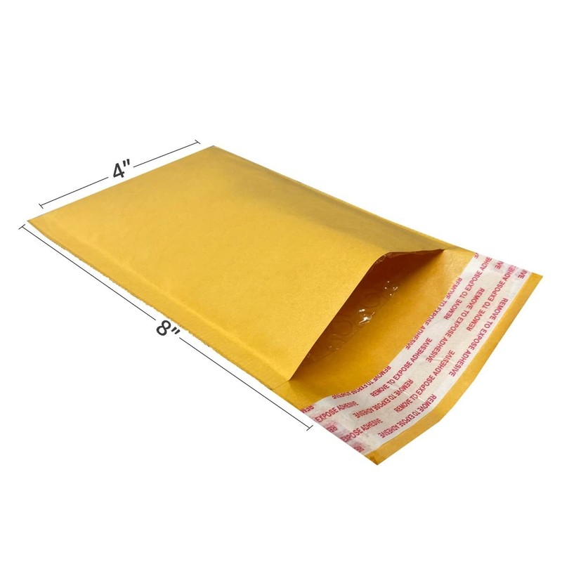 100 Kraft BUBBLE Mailers 4x8" - #000 Self-Sealing Padded Envelopes Bags gallery