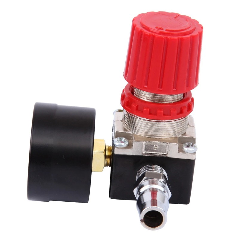 Pressure Regulator Valve 1/4″ NPT Air Compressor Gauge 0-180 PSI Flow Control