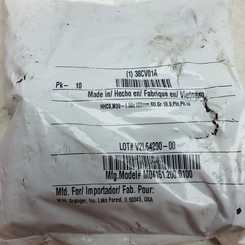 20 Pack M20-1.50 x 100mm Hex Head Cap Screw Class 10.9 Bolts M04161.200.0100 gallery