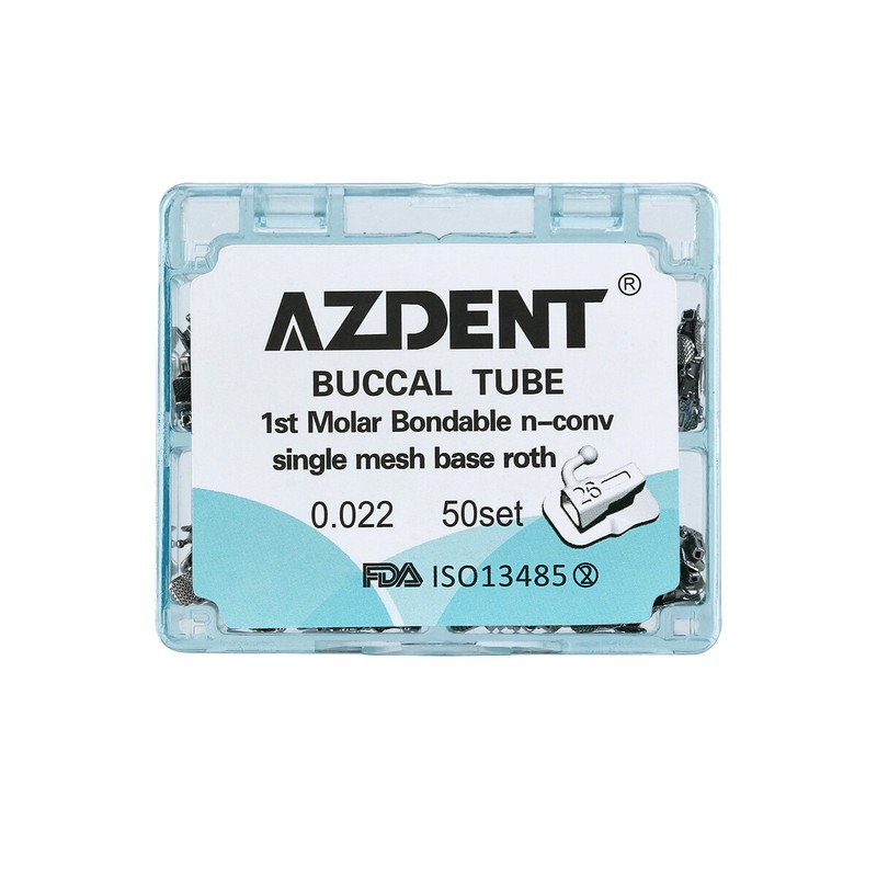 AZDENT Dental Orthodontic Buccal Tube 1st/2nd Molar Roth 018/022 Bondable N-Conv