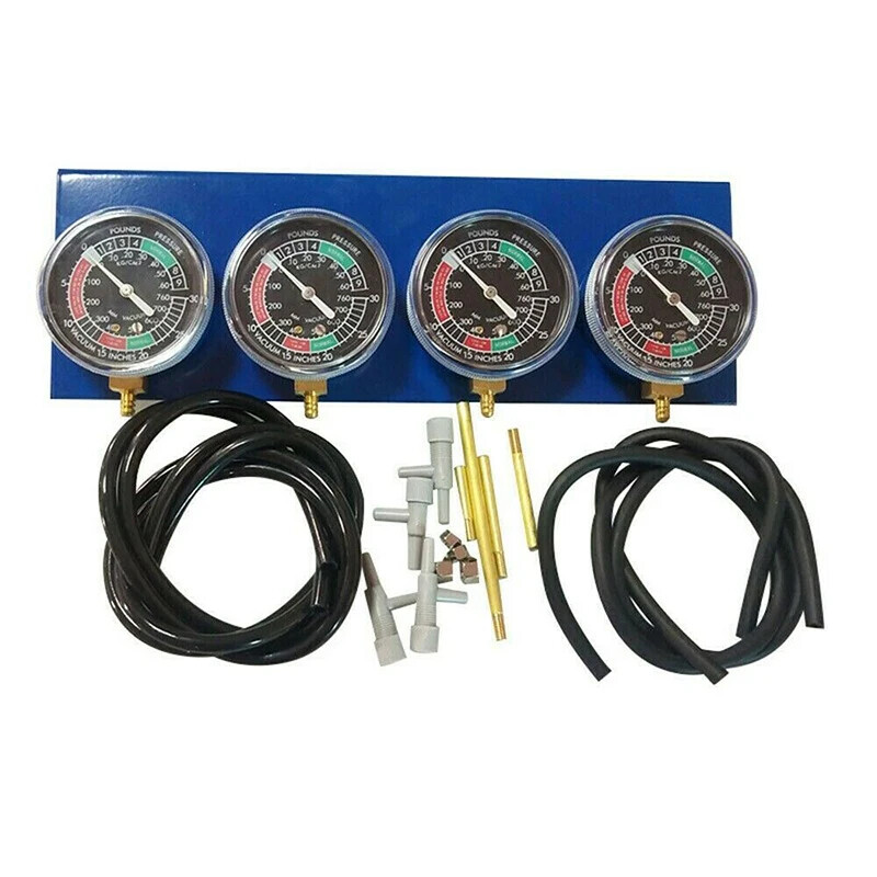 Motorcycle Fuel Vacuum Carburetor Synchronizer Tool 4 Carb Sync Gauge 4 Cylinder