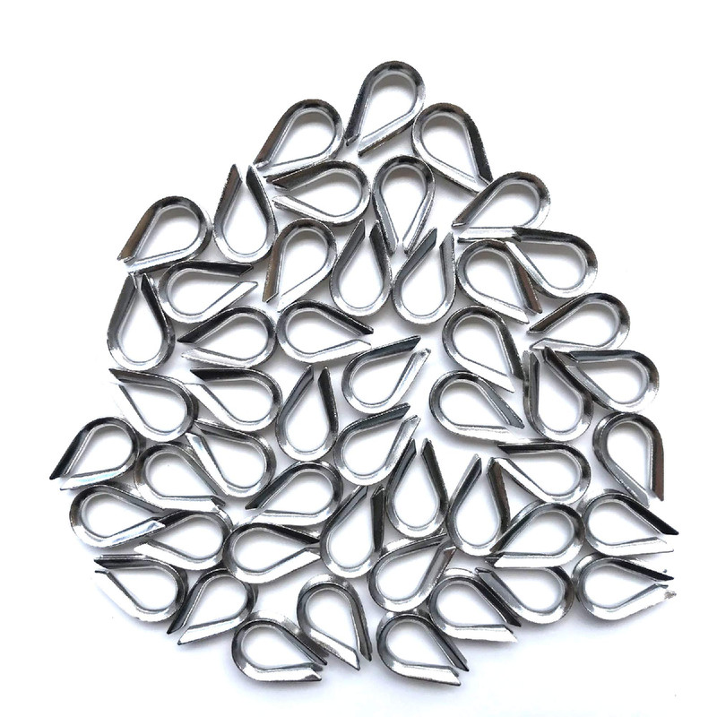 Heverp 50 Pcs M3 Stainless Steel Thimbles For 1/8 Inches Diameter Wire Rope