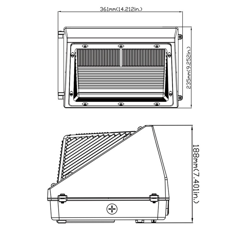 120W LED Wall Pack Light Commercial Industrial Outdoor Security Wall Light 5000K gallery