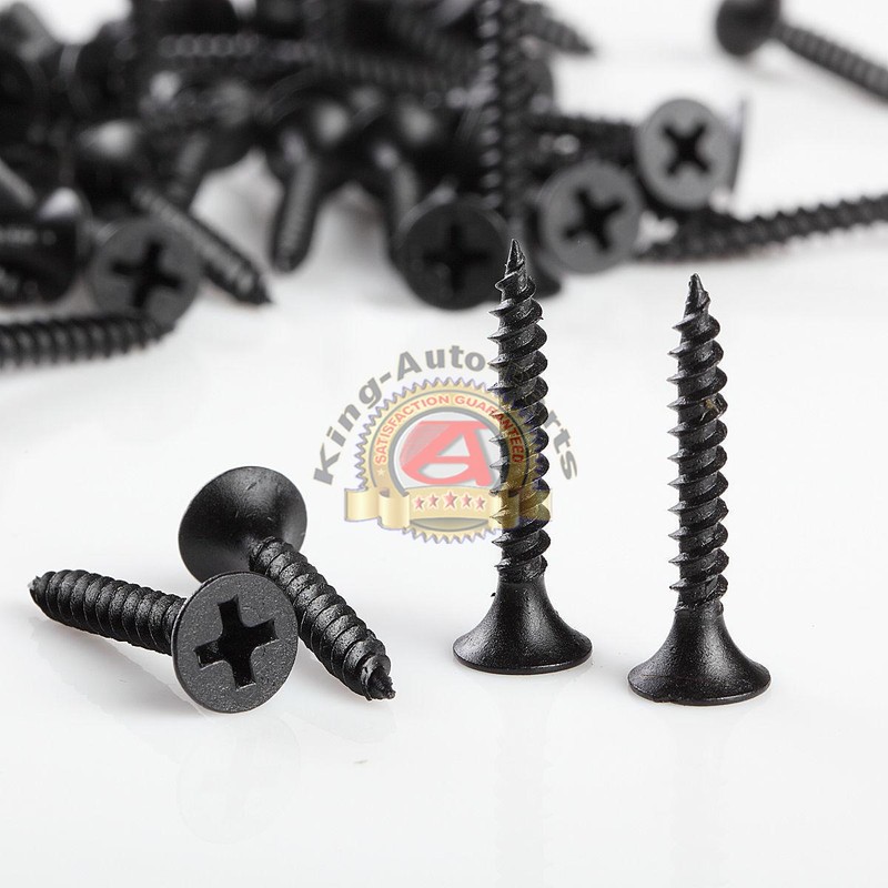 6 x1” Drywall Coarse Sharp Point Phillips Screw 500 PCS Black Phillips Bugle Hea