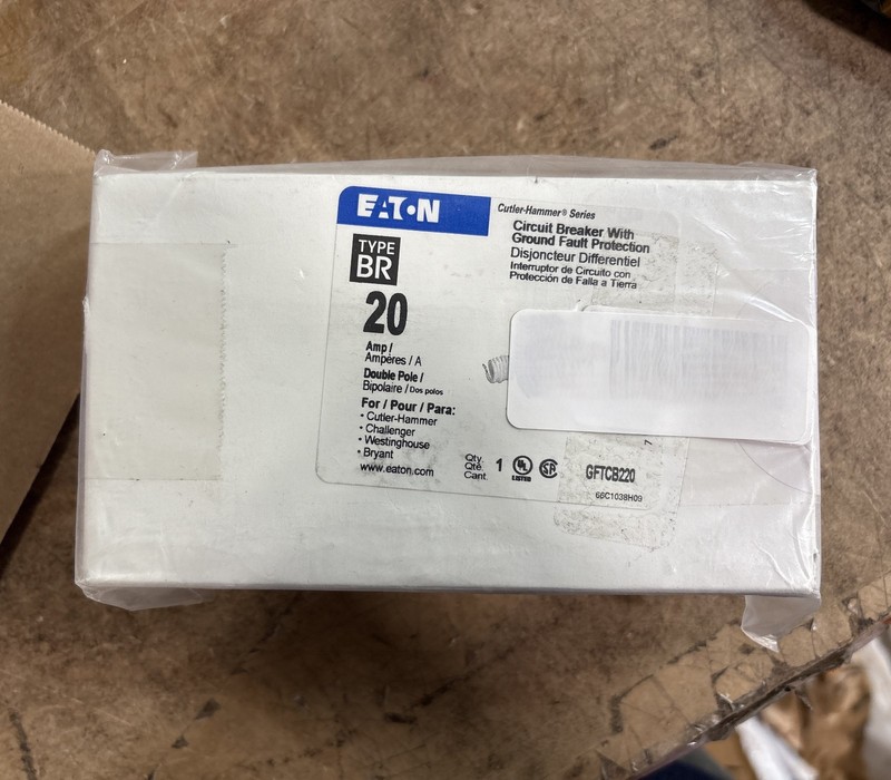 Eaton GFTCB220 BR GFCI Circuit Breaker 20A 2 Pole 120/240 V 10 kAIC