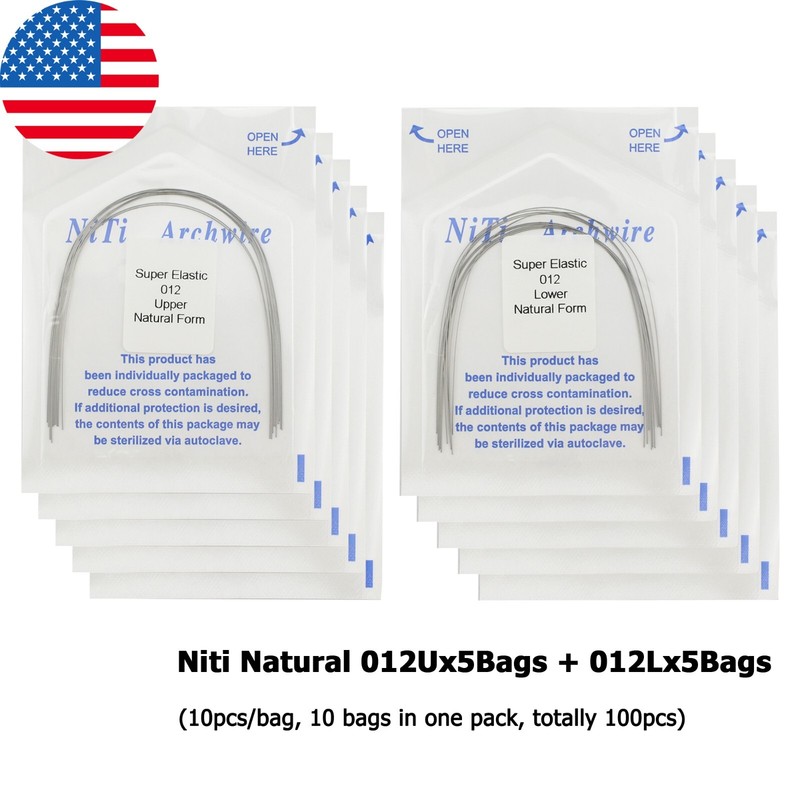 100PCS Dental Orthodontic Niti Arch Wire Rectangular Round Natural Upper Lower gallery