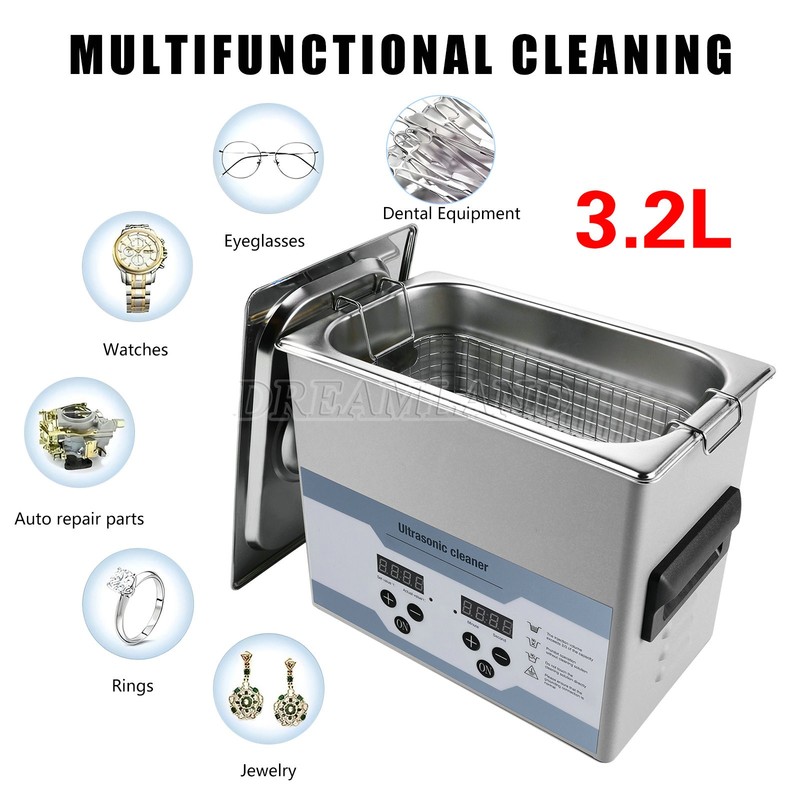 3.2L Ultrasonic Cleaner with Timer Heating Machine Digital Sonic Cleaner US gallery
