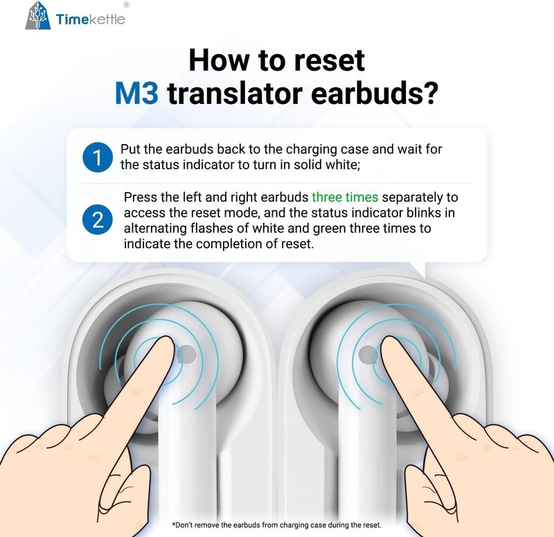 Timekettle M3 Earbuds 3-in-1 Language Translation No Subscription - White Color gallery