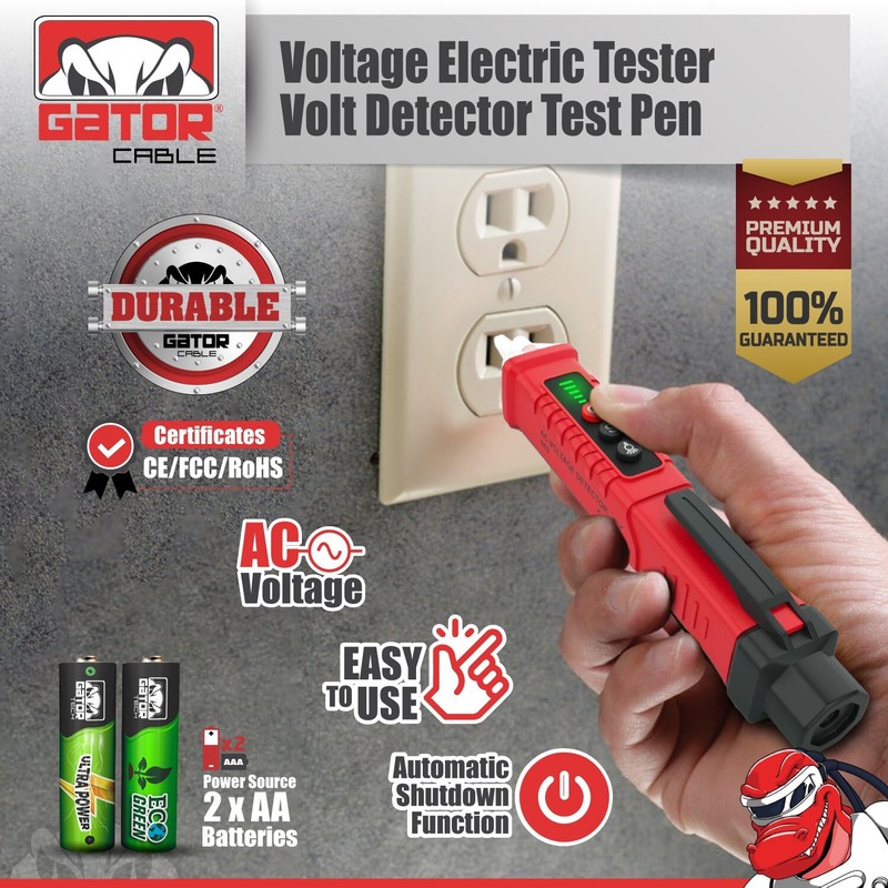 Voltage Electric Tester Volt Detector Test Pen Non-Contact Sensor AC DC 12-1000V gallery
