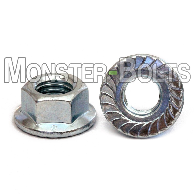 Metric Zinc Hex Serrated Flange Lock Nuts DIN 6923 Class 8 - M4 M5 M6 M8 M10 M12 gallery