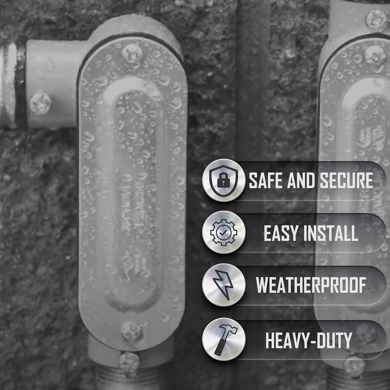 Pack of 6 - 3/4" LR Conduit Body, Die Cast Aluminum, Stamped Steel Cover gallery