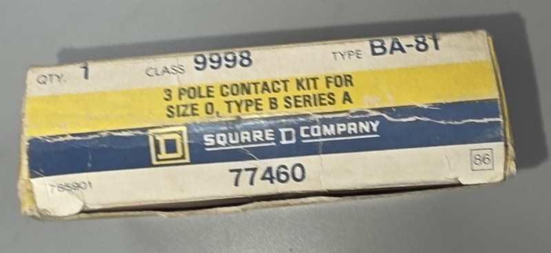 Square D 9998 BA-81 3 Pole Contact Kit for Size 0 Type B Ser A
