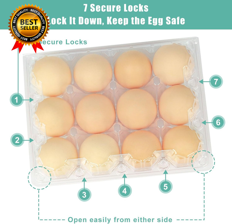 100 Packs Egg Cartons Cheap Bulk，Plastic for 12 Eggs, Clear Egg Cartons gallery