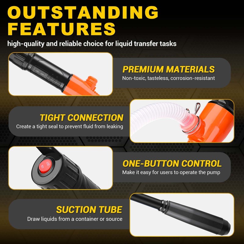 Battery Powered Electric Fuel Transfer Siphon Pump Gas Oil Water Liquid 2.4 GPM gallery