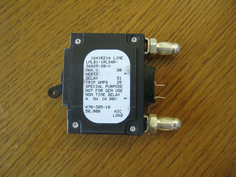 Airpax 20 amp bullet circuit breaker LMLB1-1RLS4R-36825-20-V ARGUS 470-305-10