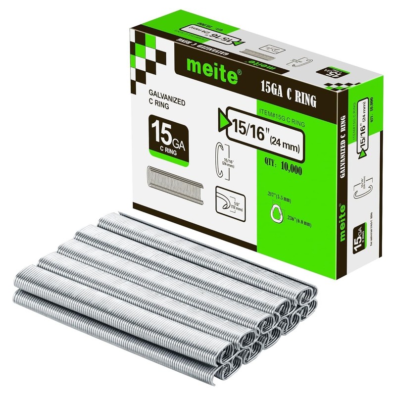 10,000 Counts meite 15 Gauge 3/4″ Hog Rings Galvanized for SC7C, SC7C-I2