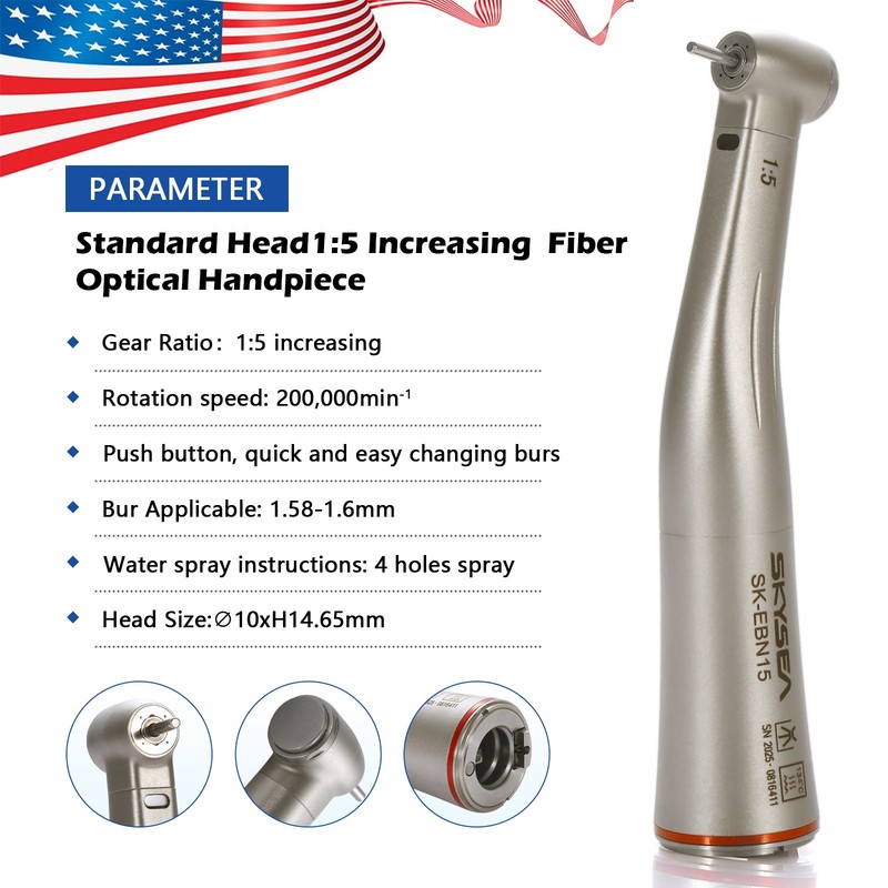 SK-EBN15 Dental 1:5 Fiber Optic LED Contra Angle Increasing Handpiece NSK Style