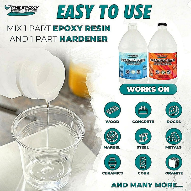 Epoxy Resin Store - self leveling, easy mixing, crafts, coatings, clear - Gallon gallery