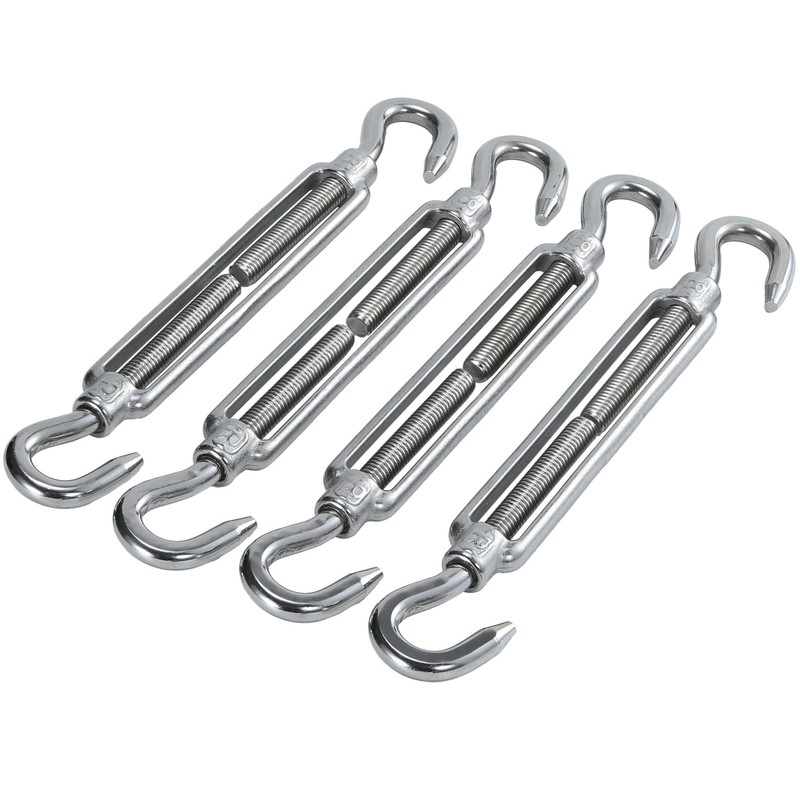 HEVERP 4PCS M8 7.4in Stainless Steel Hook and Turnbuckles, Shade Sail…