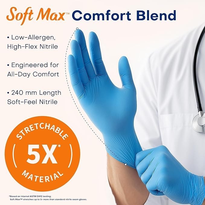 Supmedic Medical Soft Max™ Nitrile Exam Gloves, 100 Count Latex-Free Powder-Free gallery