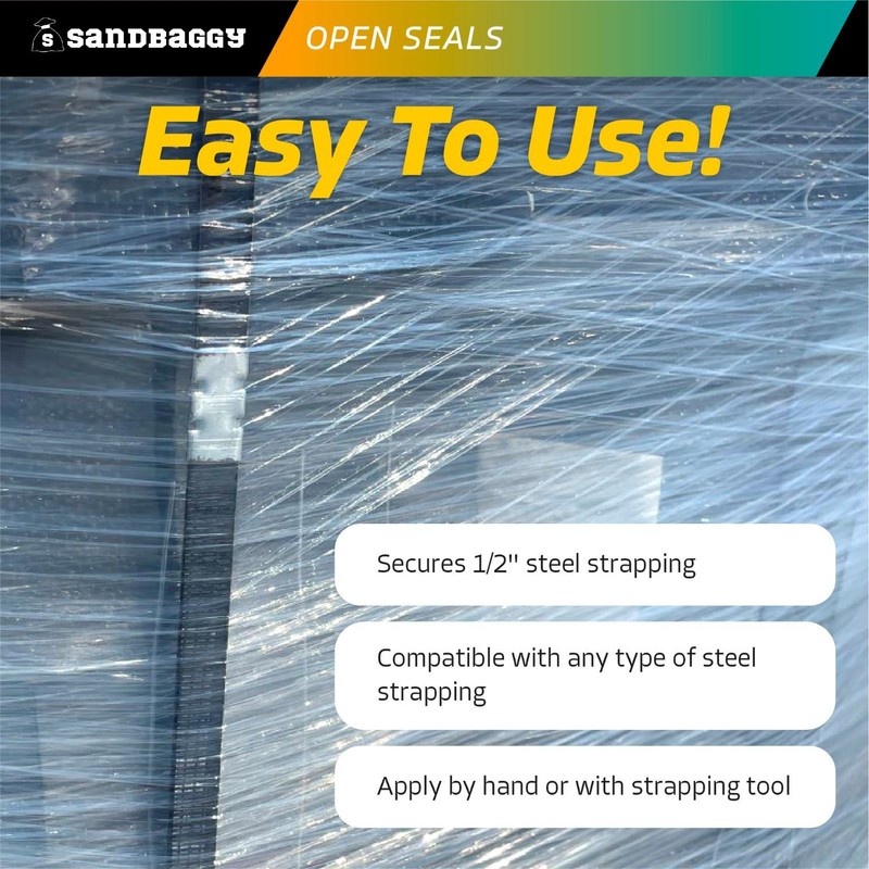 Sandbaggy 1/2" x 1¼" Open Steel Strapping Seals - Galvanized (Rust Resistant) gallery