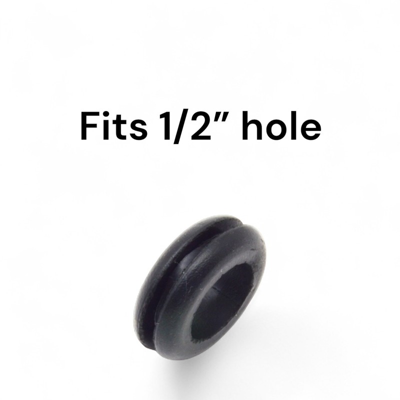 Rubber Grommet to fit 1/2″ Hole in 1/16″ Thick Panel – 13/32″ Inner Diameter
