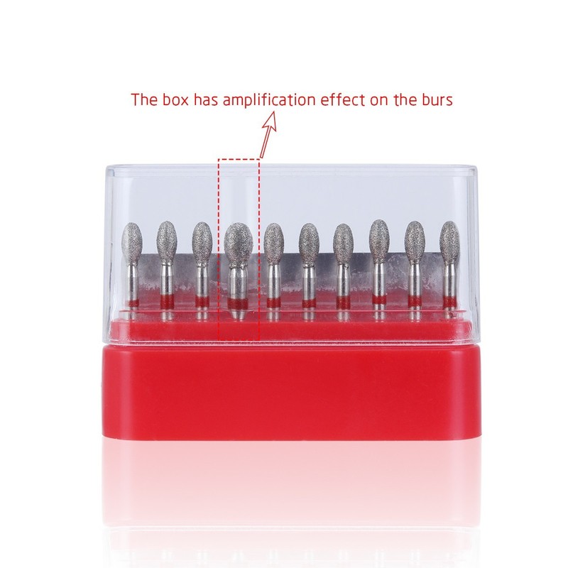 USA AZDENT Dental Diamond Burs Football Shape FG Burs Fine 379-023F/368-023F Red gallery